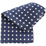 Knightsbridge Neckwear Polka Dot Silk Pocket Square - Navy/White