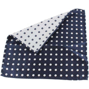 Knightsbridge Neckwear Polka Dot Silk Pocket Square - Navy/White