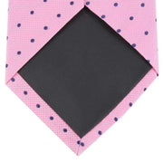 Knightsbridge Neckwear Spotted Silk Tie - Pink/Navy