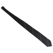 Knightsbridge Neckwear Striped Diamante Tie - Black/Silver