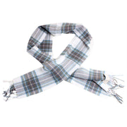 Locharron of Scotland Stewart Dress Lambwool Scarf - White/Blue/Yellow