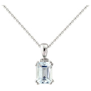Mark Milton Diamond and Aquamarine Pendant - Light Blue/Silver