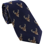 Michelsons of London Deer Silk Tie - Navy