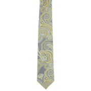 Michelsons of London Defined Paisley Polyester Tie and Pocket Square Set - Yellow