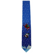 Michelsons of London Flying Santa Claus Polyester Tie - Blue