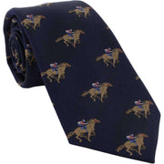 Michelsons of London Horse Racing Silk Tie - Navy