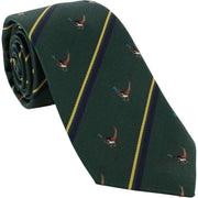Michelsons of London Pheasant Silk Tie - Green