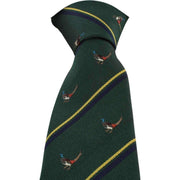 Michelsons of London Pheasant Silk Tie - Green