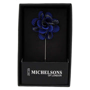 Michelsons of London Pin Dot Flower Lapel Pin - Royal Blue
