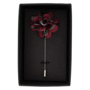 Michelsons of London Pin Dot Flower Lapel Pin - Wine