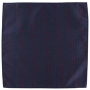 Michelsons of London Pin Dot Tie and Pocket Square Set - Navy/Red