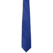 Michelsons of London Plain Polyester Pocket Square and Tie Set - Royal Blue