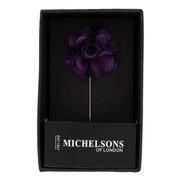 Michelsons of London Puppy Tooth Flower Lapel Pin - Pink/Blue