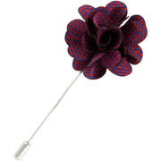 Michelsons of London Puppy Tooth Flower Lapel Pin - Red/Blue