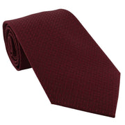 Michelsons of London Semi Plain Tie and Pocket Square Set - Dark Red