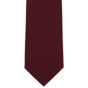 Michelsons of London Semi Plain Tie and Pocket Square Set - Dark Red