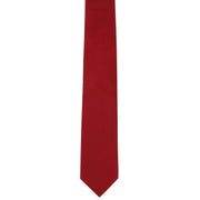 Michelsons of London Semi Plain Tie and Pocket Square Set - Red
