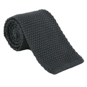 Michelsons of London Silk Knitted Tie - Charcoal