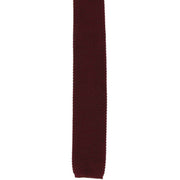 Michelsons of London Skinny Silk Knitted Tie - Wine Red