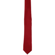 Michelsons of London Slim Satin Polyester Pocket Square and Tie Set - Bright Red
