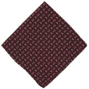 Michelsons of London Small Pine Silk Handkerchief - Burgundy