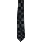 Michelsons of London Spot Polyester Tie and Pocket Square Set - Black/White