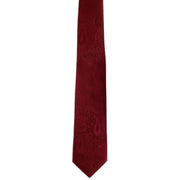 Michelsons of London Tonal Polyester Paisley Pocket Square and Tie Set - Dark Red