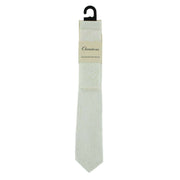 Michelsons of London Tonal Polyester Paisley Pocket Square and Tie Set - Ivory