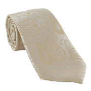 Michelsons of London Tonal Polyester Paisley Pocket Square and Tie Set - Taupe