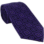 Michelsons of London Traditional Medallion Tie and Pocket Square Set - Purple