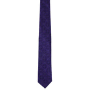 Michelsons of London Traditional Medallion Tie and Pocket Square Set - Purple