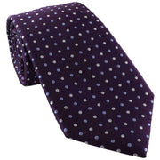 Michelsons of London Triple Spot Silk Tie - Purple/Light Blue