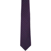 Michelsons of London Triple Spot Silk Tie - Purple/Light Blue