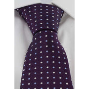 Michelsons of London Triple Spot Silk Tie - Purple/Light Blue