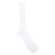 Pantherella Danvers Rib Over the Calf Cotton Lisle Socks - White