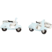 Simon Carter Retro Scooter Cufflinks - Silver/Blue