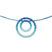 Ti2 Titanium Coastal Edge Double Pendant - Dark Blue