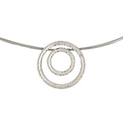 Ti2 Titanium Coastal Edge Double Pendant - Natural Silver
