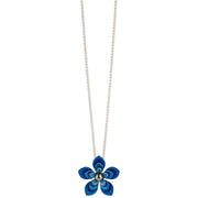 Ti2 Titanium Double Five Petal Flower Pendant - Blue