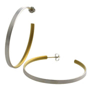 Ti2 Titanium Large Hoop Earrings - Tan Beige