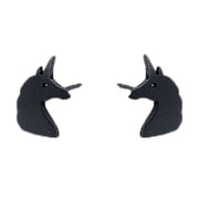 Ti2 Titanium Unicorn 9mm Stud Earrings - Black