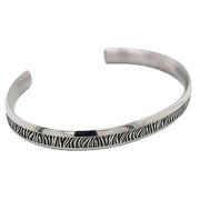 Ti2 Titanium Zebra Concave Bangle - Silver/Black