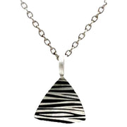 Ti2 Titanium Zebra Print Trillion Pendant - Silver/Black