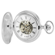 Woodford Sterling Silver Full Hunter Pocket Watch - Silver