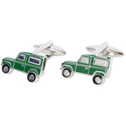 Zennor Farm Truck Cufflinks - Green/Silver
