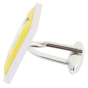 Zennor Keep Calm and Cycle On Cufflinks - Yellow