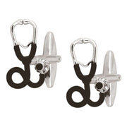 Zennor Stethoscope Cufflinks - Silver/Black